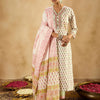 Dhiyona IE Floral Printed Straight Pure Cotton Kurta with Trousers & Dupatta