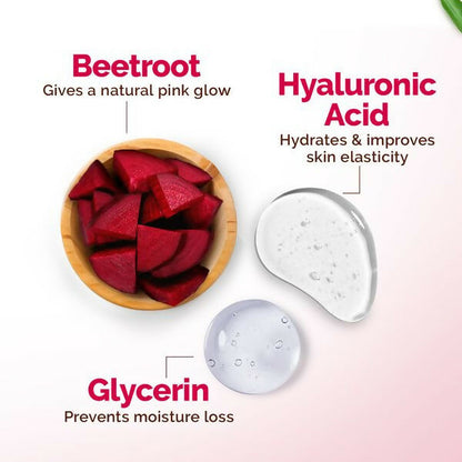 Mamaearth Beetroot Hydraful Light Moisturizing Cream with beetroot and hyaluronic acid for a hydrated, glowing pink complexion.