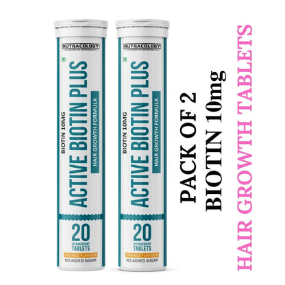 Nutracology Active Biotin Plus Biotin 10000 mcg Effervescent Tablet For Hair Growth, Skin Glow