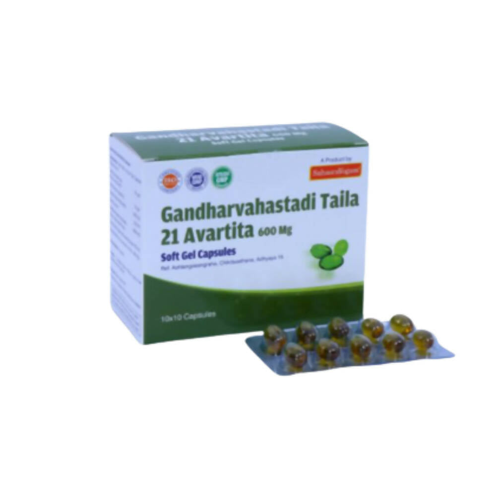 Sahasrayogam Gandharavahastadi Taila 21 Avartita Softgel Capsules - Indyancart