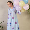Dhiyona IE Striped Shirt Collar A-Line Pure Cotton Kurta & Trousers