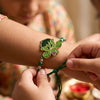 Dhiyona Kids Hulk Character Artificial Beads Thread Rakhi With Roli Chawal Chandan Mishri