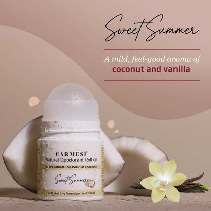 Carmesi Natural Underarm Roll On Deodorant for Women - Sweet Summer