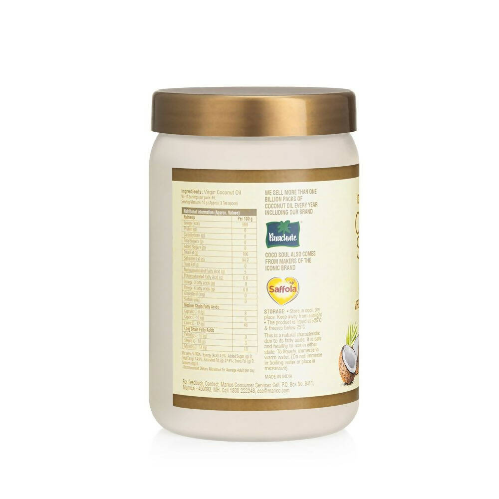 Coco Soul Cold Pressed Natural Virgin Coconut Oil - Indyancart