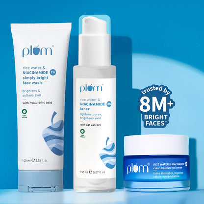 Plum Goodness Niacinamide & Rice Water Brightening CTM Combo