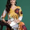 Indyancart IE Floral Printed V-Neck Straight Kurta With Trouser