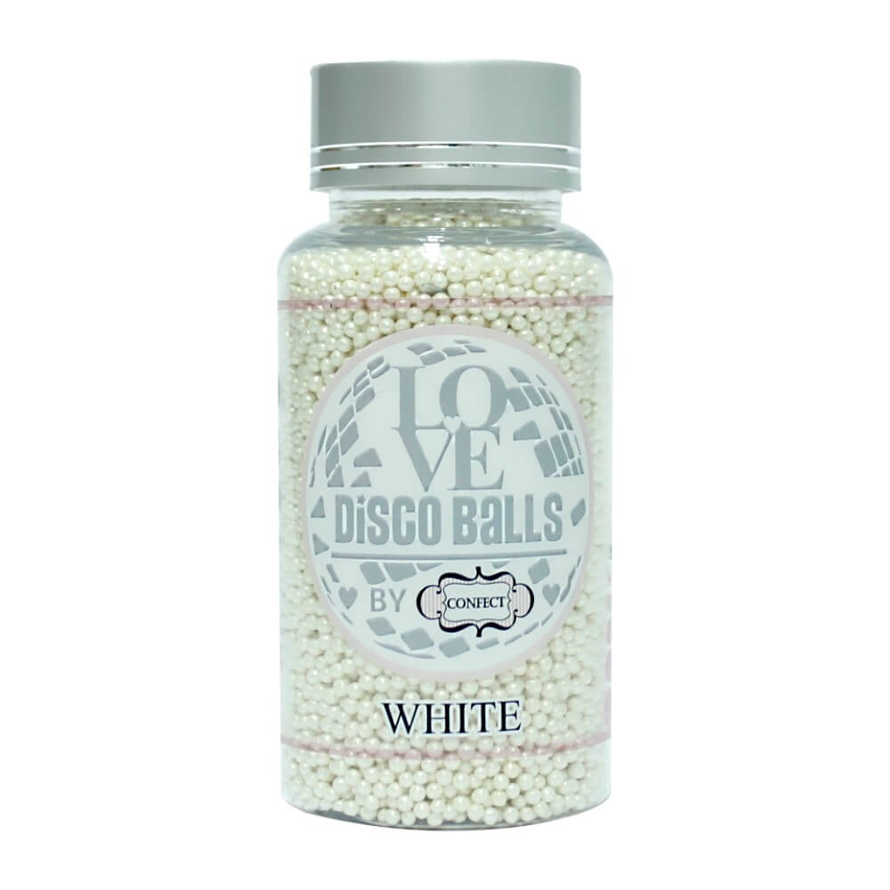 Confect White Disco Balls Sprinkles 2 MM