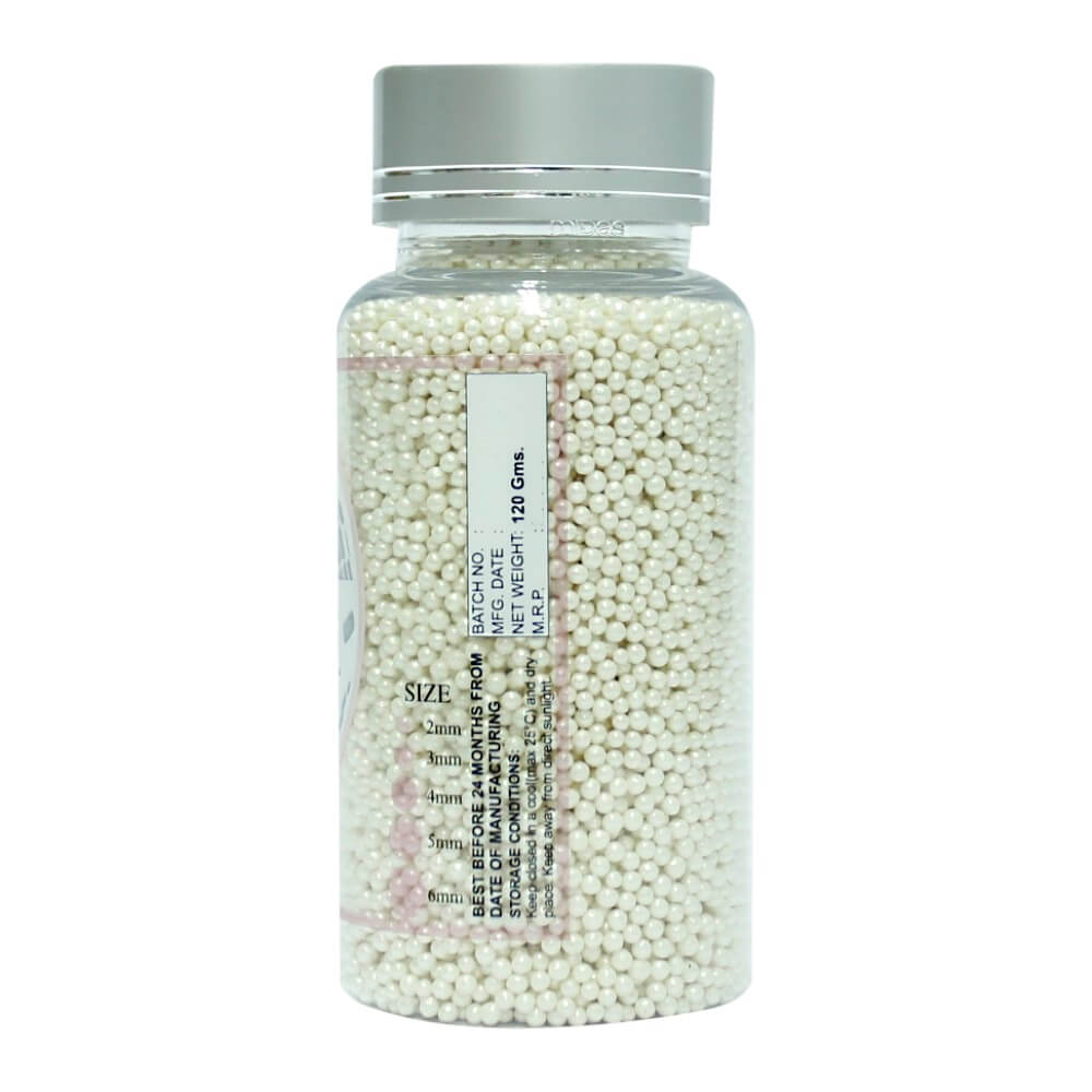 Confect White Disco Balls Sprinkles 2 MM