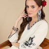 Dhiyona IE Women Floral Embroidered Regular Thread Work Kurta with Trousers