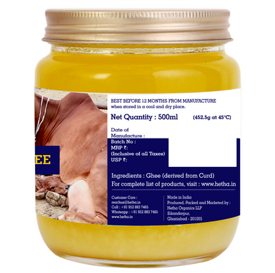 Hetha Sahiwal Cow A2 Cultured Bilona Ghee / A2 Ghee