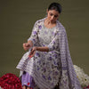 Dhiyona IE Round Neck Floral Printed Empire Sequinned Cotton Kurta with Trouser & Dupatta