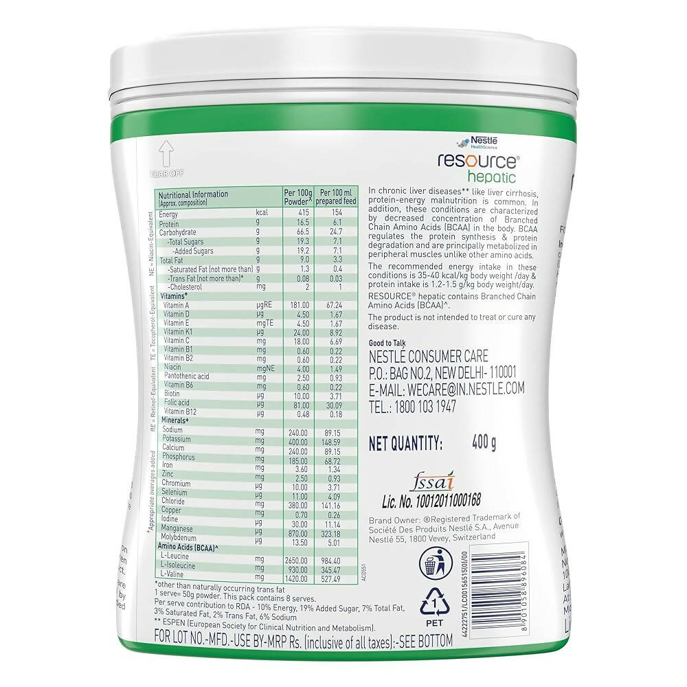 Nestle Resource Hepatic Protein Powder - Vanilla Flavor - Indyancart