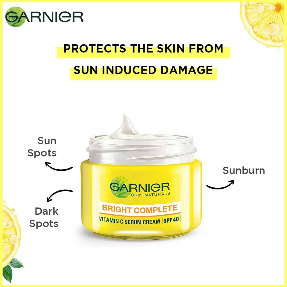 Garnier Bright Complete Vitamin C SPF40/PA+++ Serum Cream - Indyancart