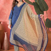 Dhiyona SN Women's Floral Printed V Neck Pure Cotton Kurta With Trousers & Dupatta