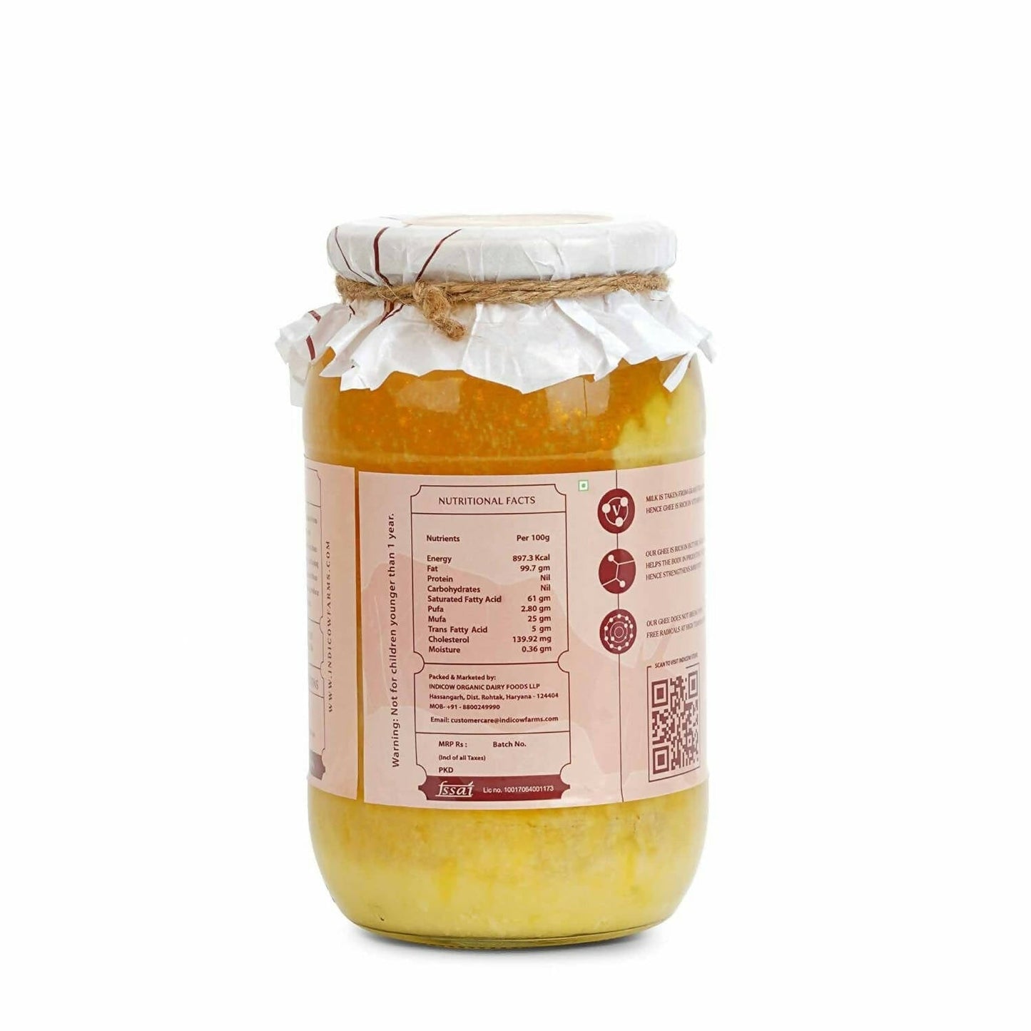 Indicow Foods Vedic Bilona A2 Cow Ghee - Indyancart