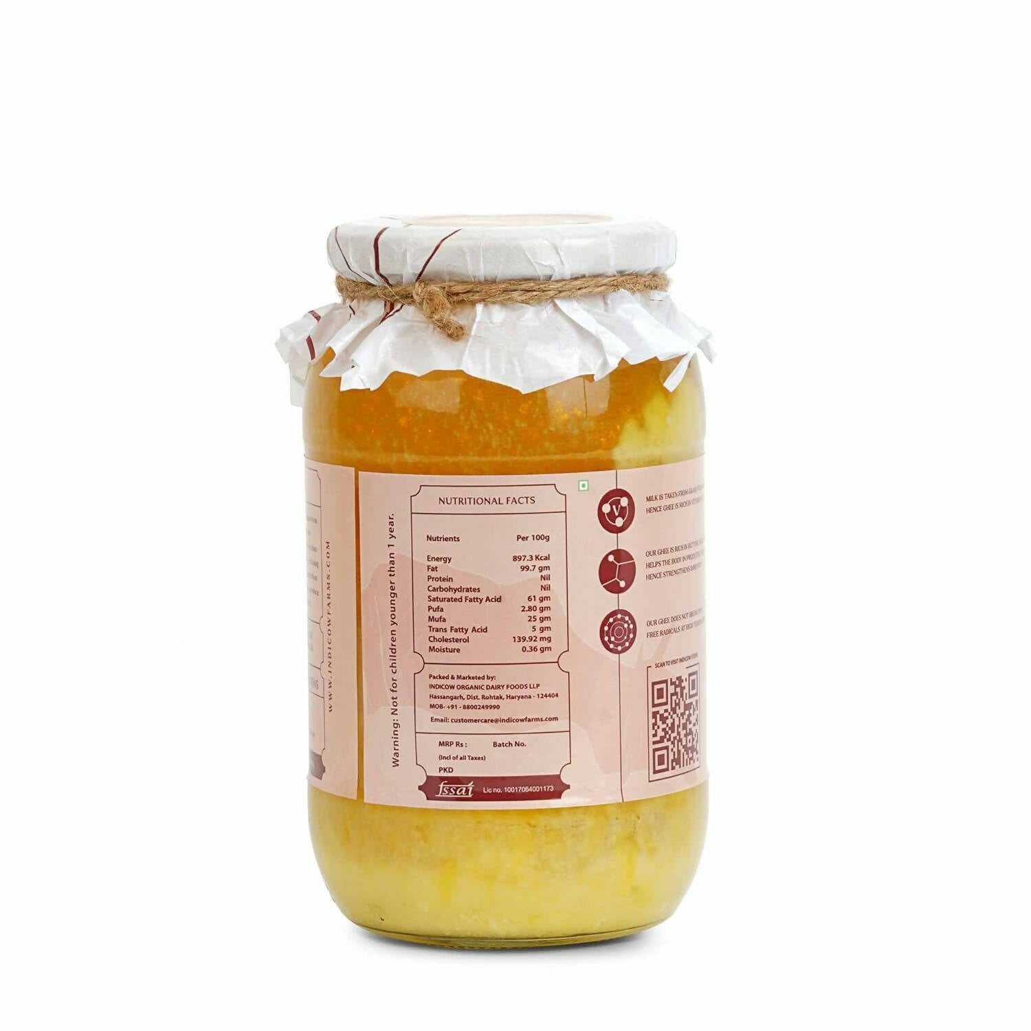 Indicow Foods Vedic Bilona A2 Cow Ghee - Indyancart