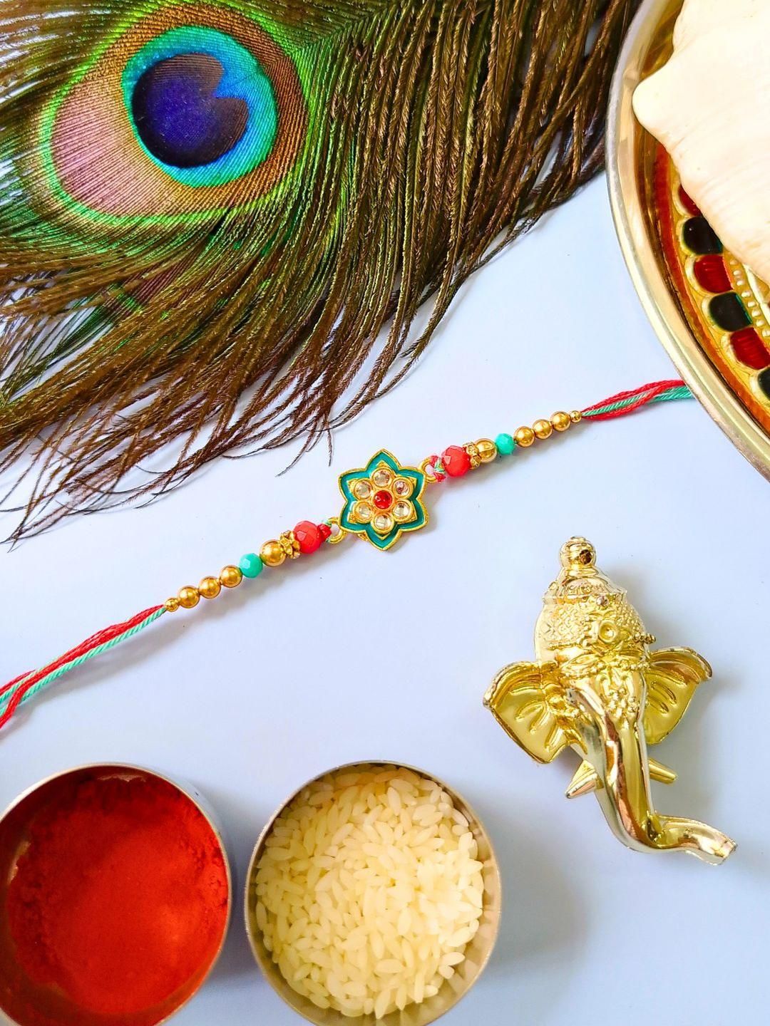 Anouk Pack of 4 Meenakari Kundan Traditional Rakhi