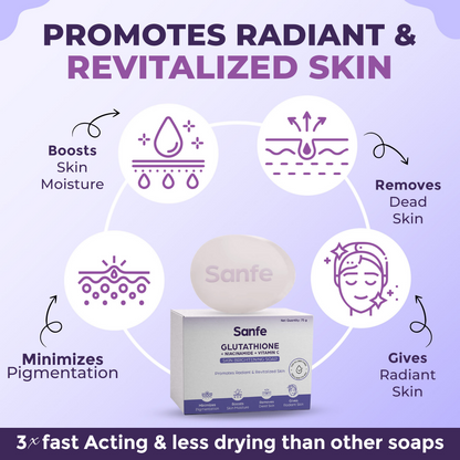 Sanfe Glutathione + Niacinamide + Vitamin C Brightening Soap