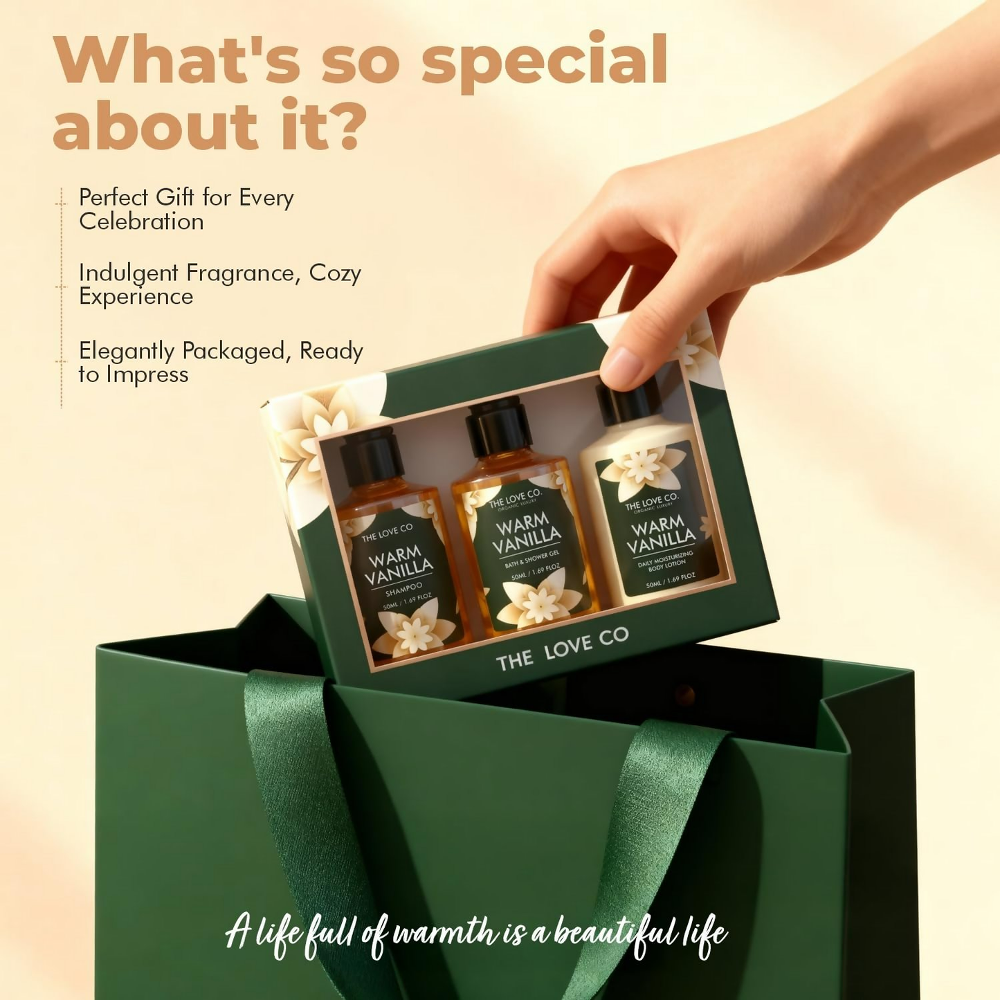 The Love Co. Warm Vanilla Bath & Body Gift Set Kit
