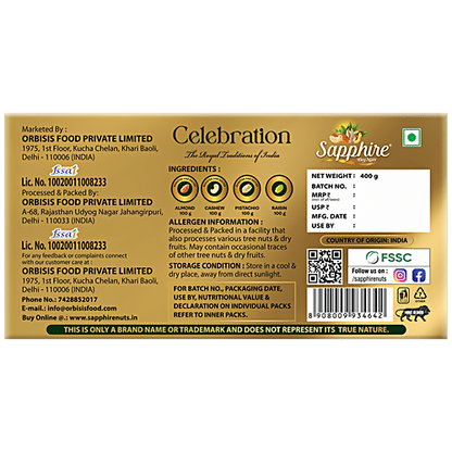 Sapphire Dry Nuts Celebration Gift Pack - Assorted Nuts