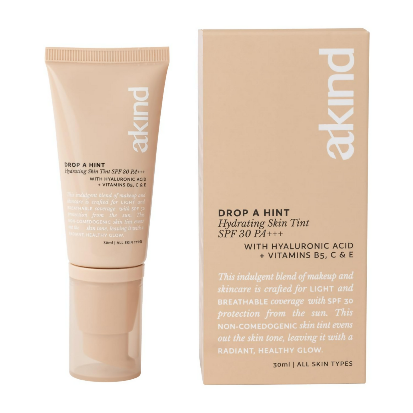 Akind Drop A Hint Hydrating Skin Tint Spf 30 Pa+++ 120 Vanilla