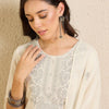 Dhiyona IE Women Ethnic Motifs Embroidered Regular Thread Work Pure Cotton Kurta with Trousers & With Dupatta