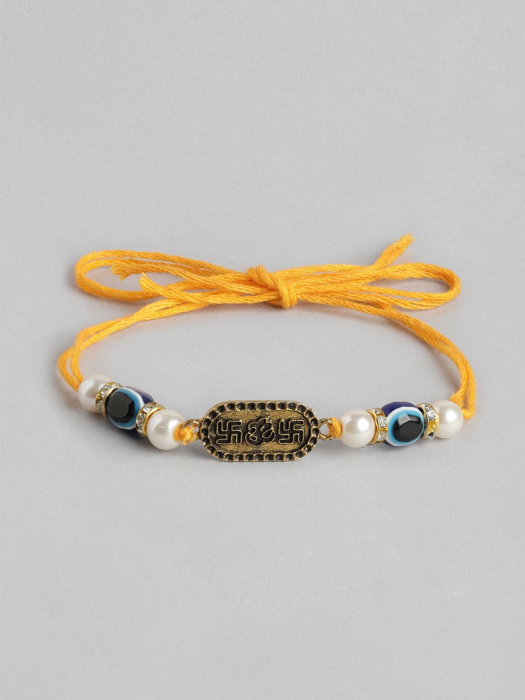 Anouk Unisex Set of 2 Beaded Bhai Bhabhi Rakhis With Roli & Chawal