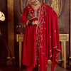 Dhiyona IE Floral Embroidered Empire Kurta with Trousers & Dupatta