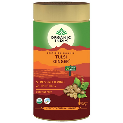 Organic India Tulsi Ginger Green Tea - Indyancart