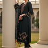 Indyancart IE Floral Embroidered Regular Thread Work Pure Cotton Kurta With Trousers & Dupatta