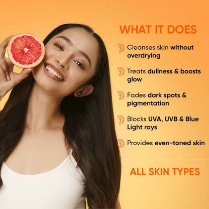 Dot & Key Vitamin C sunscreen in a tube, part of the cleanser, serum, moisturizer, and sunscreen combo for brightening skin.