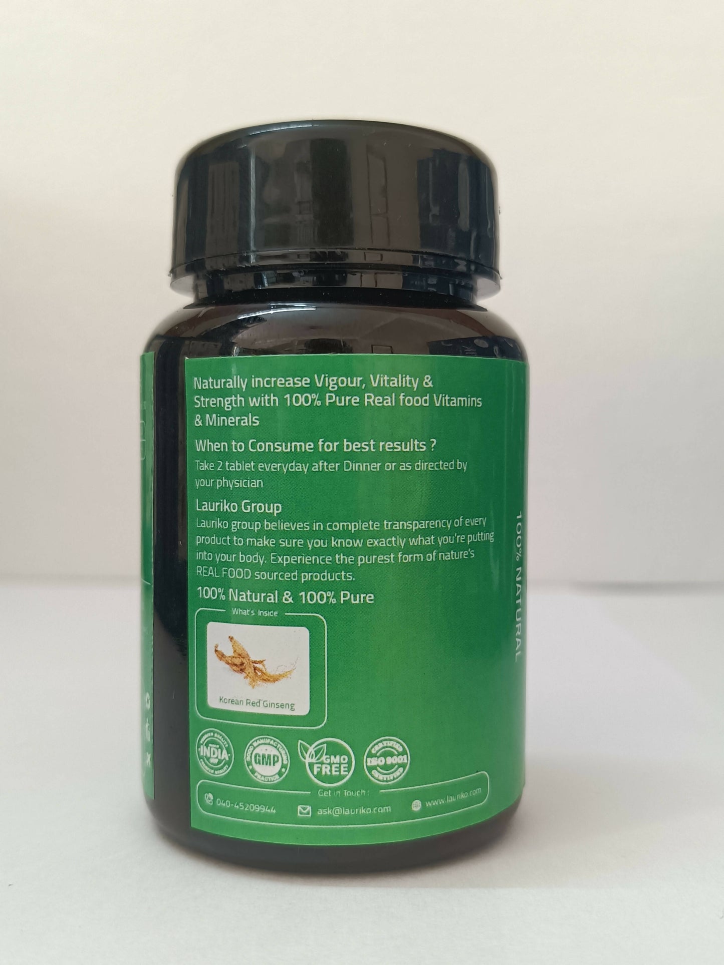 Laurik Koren Red Ginseng 1000Mg Tablets For Men | Natural Plant-Based Supplement For Energy & Stamina