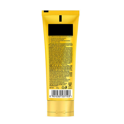 Ponds Sun Miracle SPF 50 PA+++ crème gel sunscreen in a sleek tube, showcasing its lightweight, hydrating formula for sun protection.