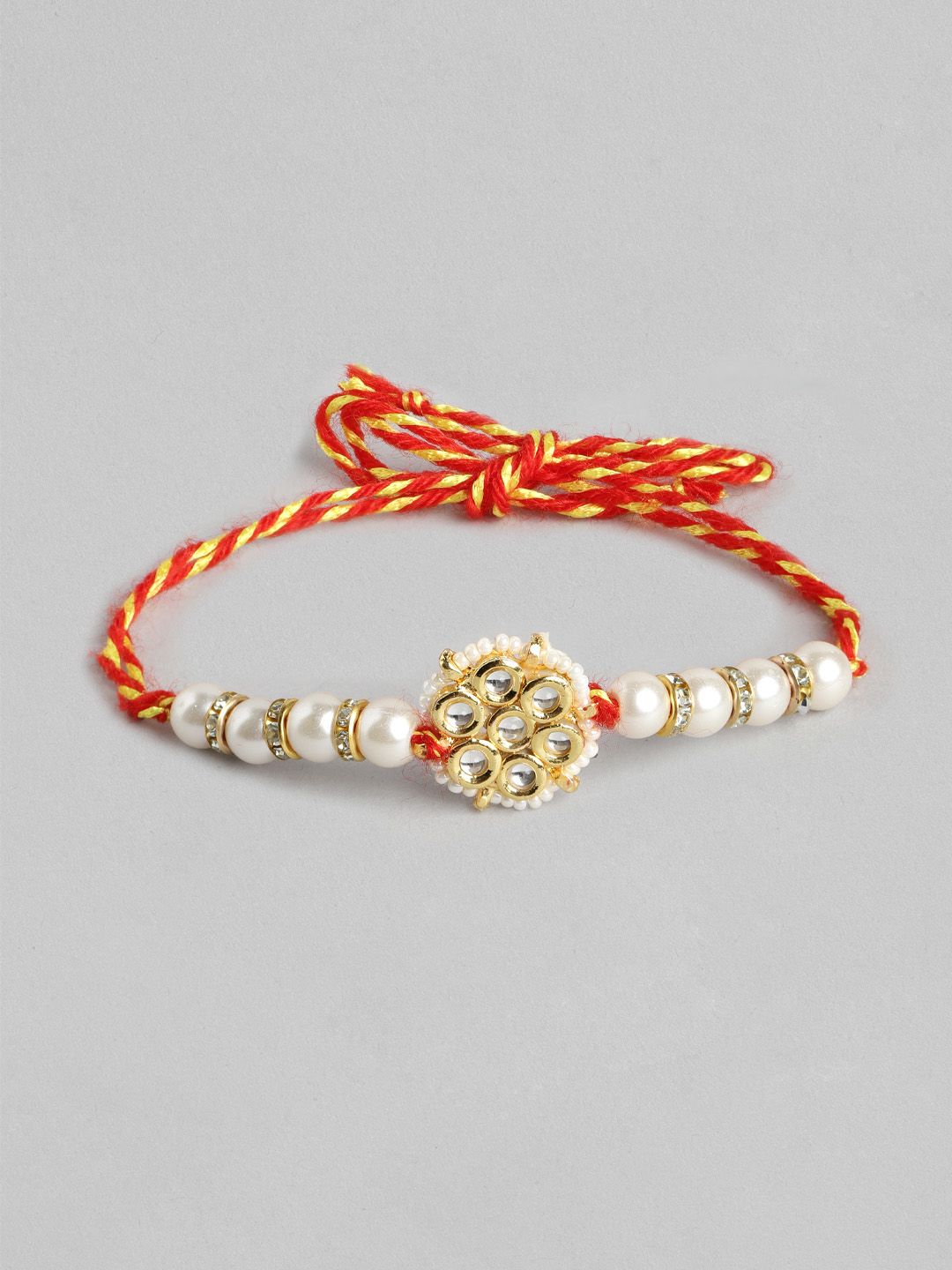 Anouk Unisex Set of 2 Beaded Bhai Bhabhi Rakhis With Roli & Chawal