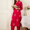 Dhiyona IE Floral Printed Thread Work Pure Cotton Kurta With Palazzos
