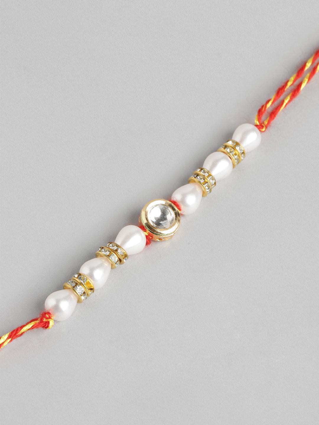 Anouk Unisex Set of 2 Beaded Bhai Bhabhi Rakhis With Roli & Chawal