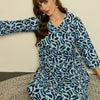 Dhiyona IE Women Printed V-Neck Cotton Top and Trousers Co-Ords