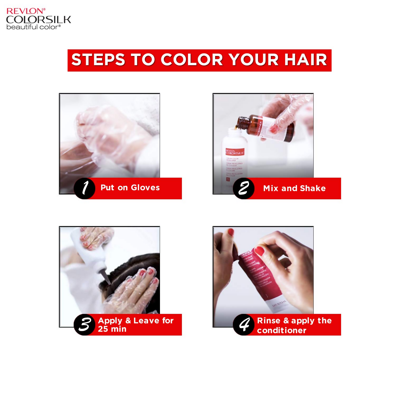 Revlon ColorSilk Beautiful Color light golden brown hair color box with hair swatch and product details.