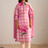 Indyancart IE Women Floral Printed Regular Linen Kurta with Trousers & With Dupatta