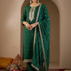 Dhiyona IE Ethnic Motifs Embroidered Straight Thread Work Kurta With Trousers & Dupatta