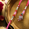 Dhiyona Set Of 2 Artificial Beads Jhumka Design Bhaiya Bhabhi Rakhi With Roli Chawal