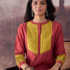 Dhiyona IE Embroidered Mandarin Collar Tunic With Trousers