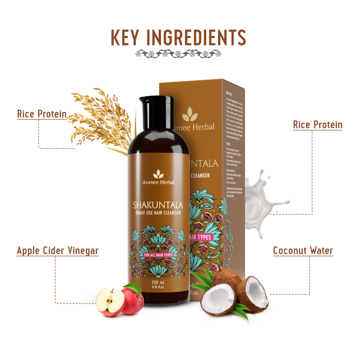 Avimee Herbal Anti Hairfall Kit includes a scalp spray, oil, and cleanser with rosemary, amla, methi, and bhringraj for strong hair.