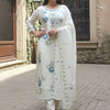 Dhiyona IE Women Pure Cotton Floral Embroidered Kurta Set With Trousers & Dupatta