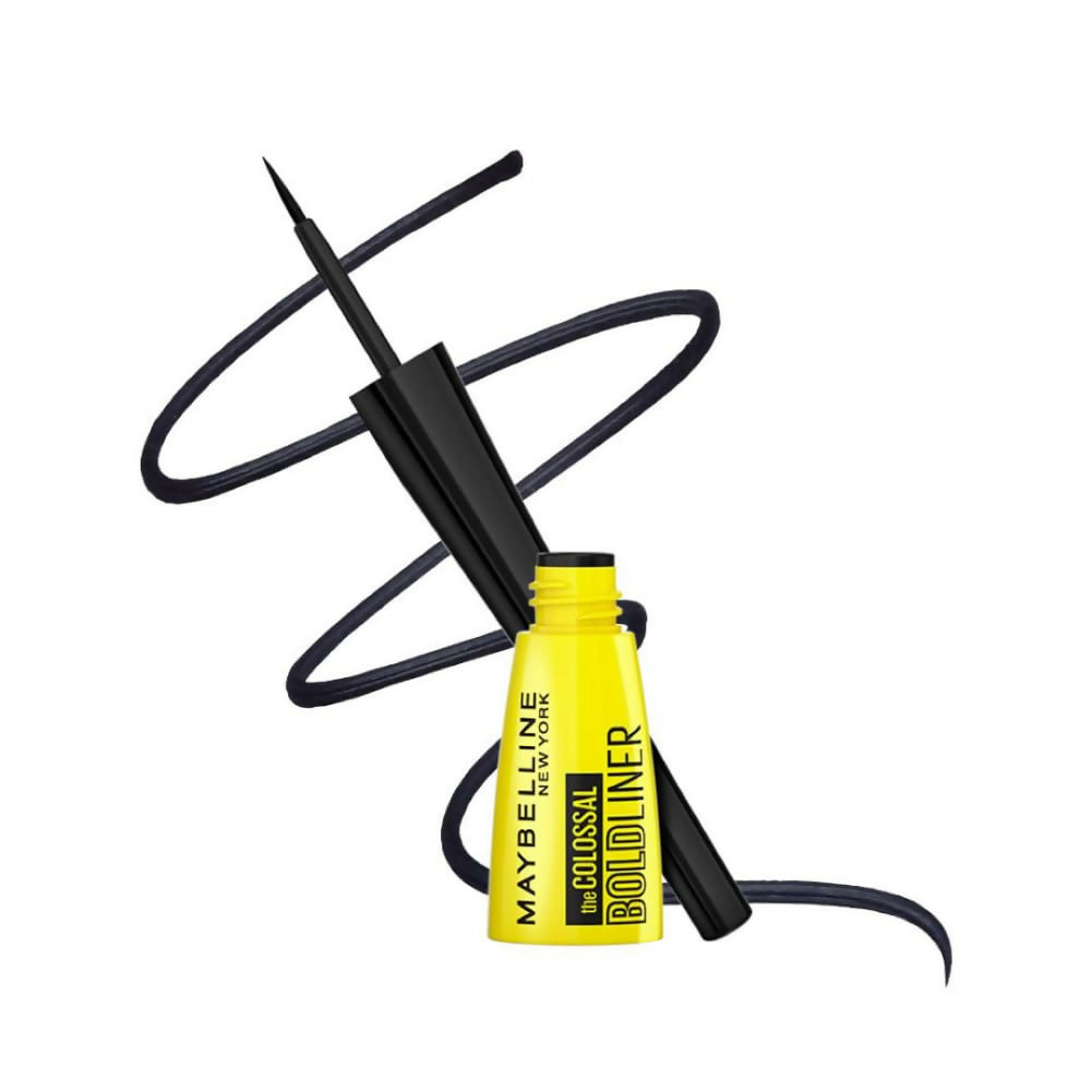 Maybelline New York Colossal Bold Pencil Eyeliner in black matte finish, showing the eyeliner pencil with sharp tip and black packaging.
