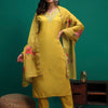 Dhiyona SN Women's Embroidered Straight Kurta With Trouser & Dupatta