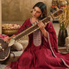 Indyancart IE Floral Yoke Design Round Neck Zari Anarkali Kurta & Trousers With Dupatta