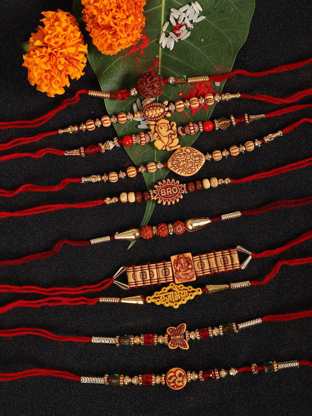 Anouk Set Of 10 Beaded Rakhi