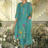Dhiyona IE Women Floral Embroidered Regular Thread Work Kurta with Trousers & With Dupatta