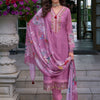 Dhiyona IE Embroidered Regular Thread Work Pure Cotton Kurta With Trousers & Dupatta
